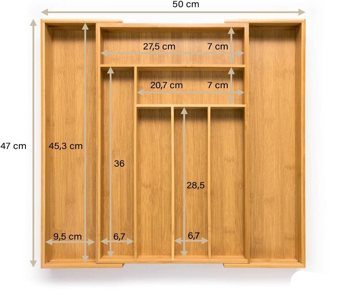 TimberFlex Expandable One Piece Drawer Organizer, 30.6–50 cm