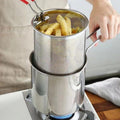Olla para freír de acero inoxidable para cocina con cesto y asa | ribuella