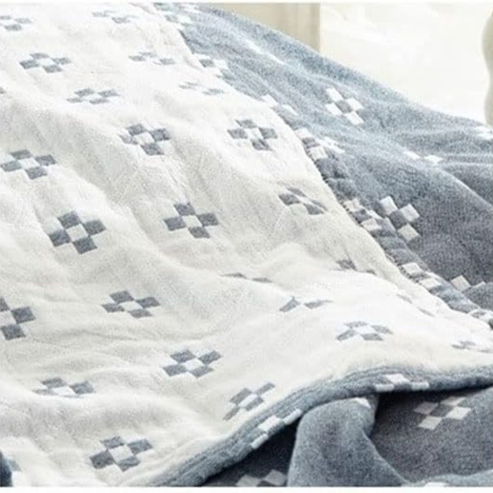 Manta ligera y cómoda — Elegante estampado de diamantes para usar durante todo el año