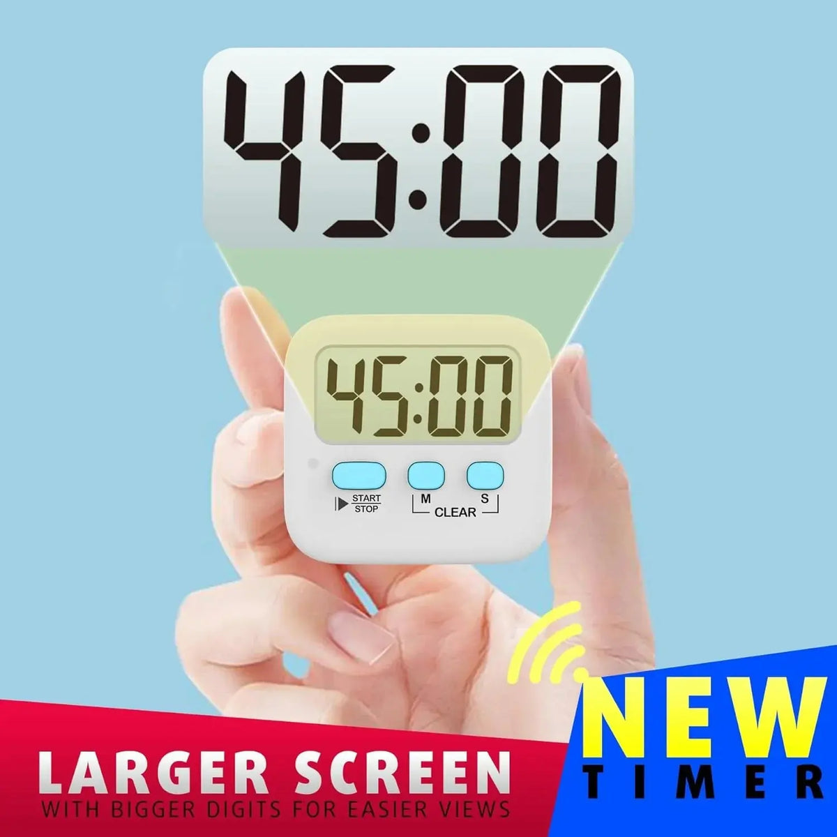 Set de 2 temporizatoare digitale pentru bucătărie - Spate magnetic și afișaj mare | ribuella