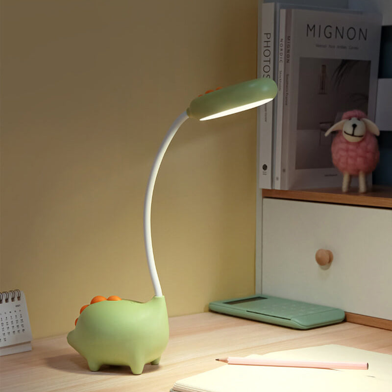 Lampe de bureau LED LumaDino pour enfants, en forme de dinosaure — 300 lumens, lumière douce