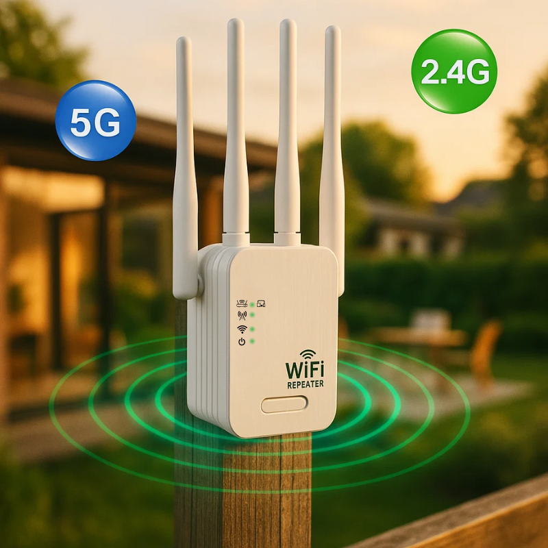 Dual Band Wireless Signal Booster Amplifying Network Coverage To 1200Mbps