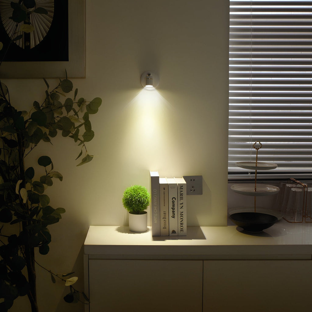 Trådlös justerbar väggspotlight med trådlös fjärrkontroll