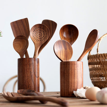 Sustainable Teak Wooden Cooking Utensil Collection | ribuella