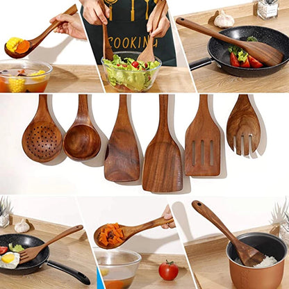 Sustainable Teak Wooden Cooking Utensil Collection | ribuella