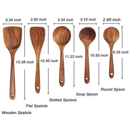Sustainable Teak Wooden Cooking Utensil Collection | ribuella