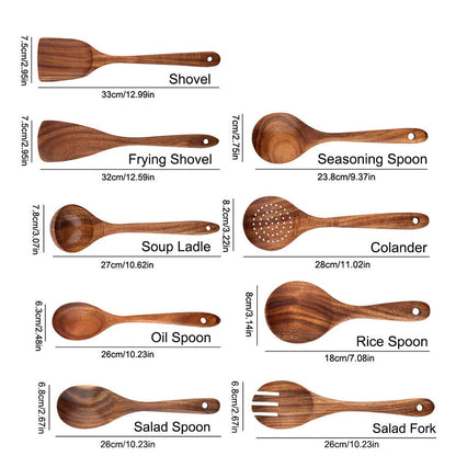 Sustainable Teak Wooden Cooking Utensil Collection | ribuella