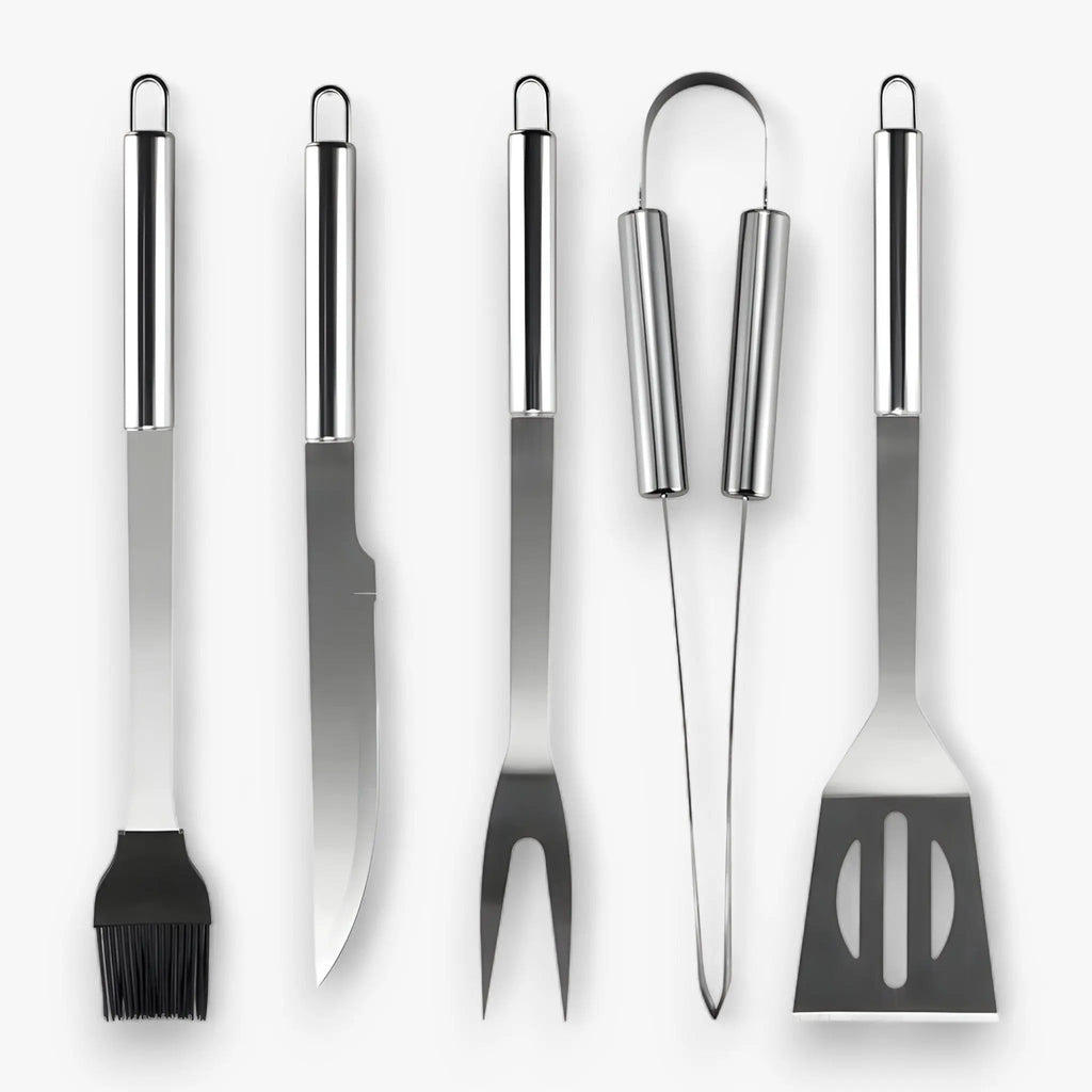 Grillwerkzeug-Set aus Edelstahl mit Tragetasche – Hitzebeständiger Griff | ribuella