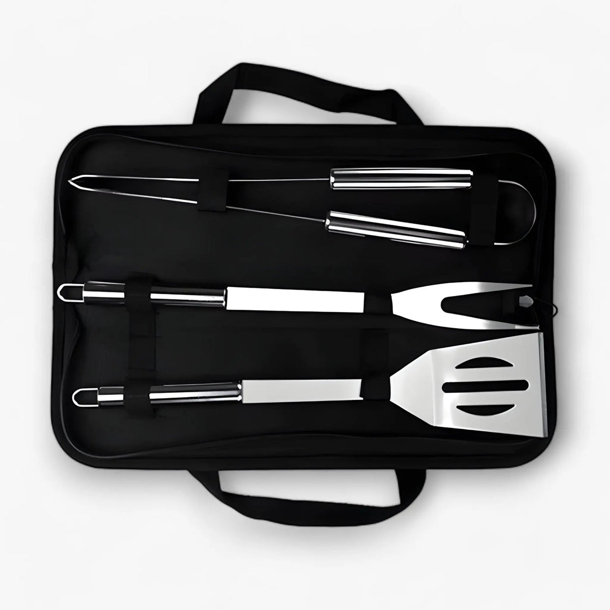 Grillwerkzeug-Set aus Edelstahl mit Tragetasche – Hitzebeständiger Griff | ribuella