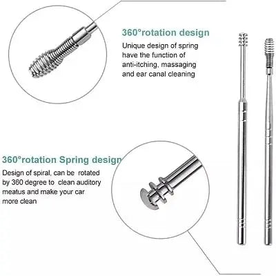 革製ポーチ入りステンレス製耳掃除キット - 6点セット | ribuella