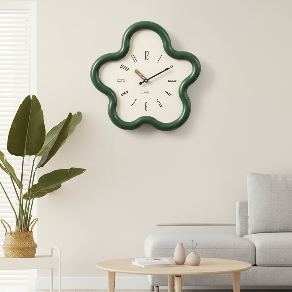 Horloge murale à pendule PetalGlow avec fleur 3D silencieuse de 39 cm