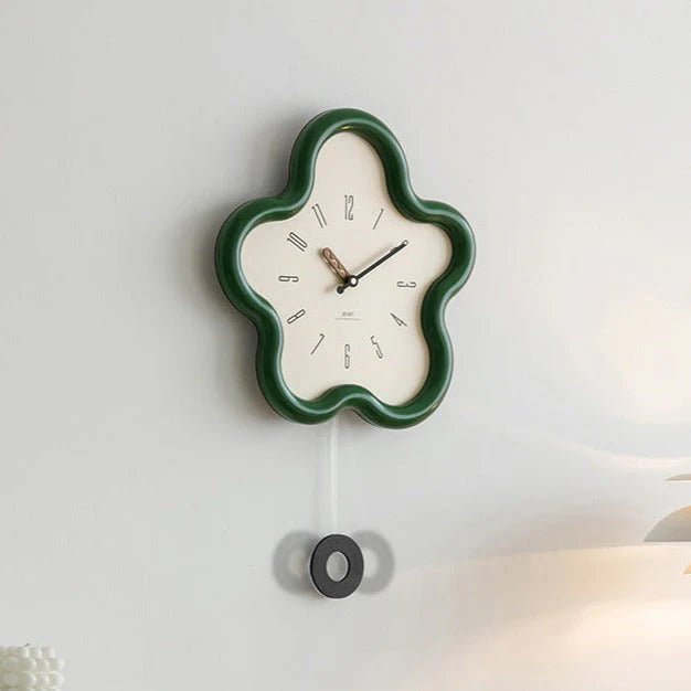 Horloge murale à pendule PetalGlow avec fleur 3D silencieuse de 39 cm