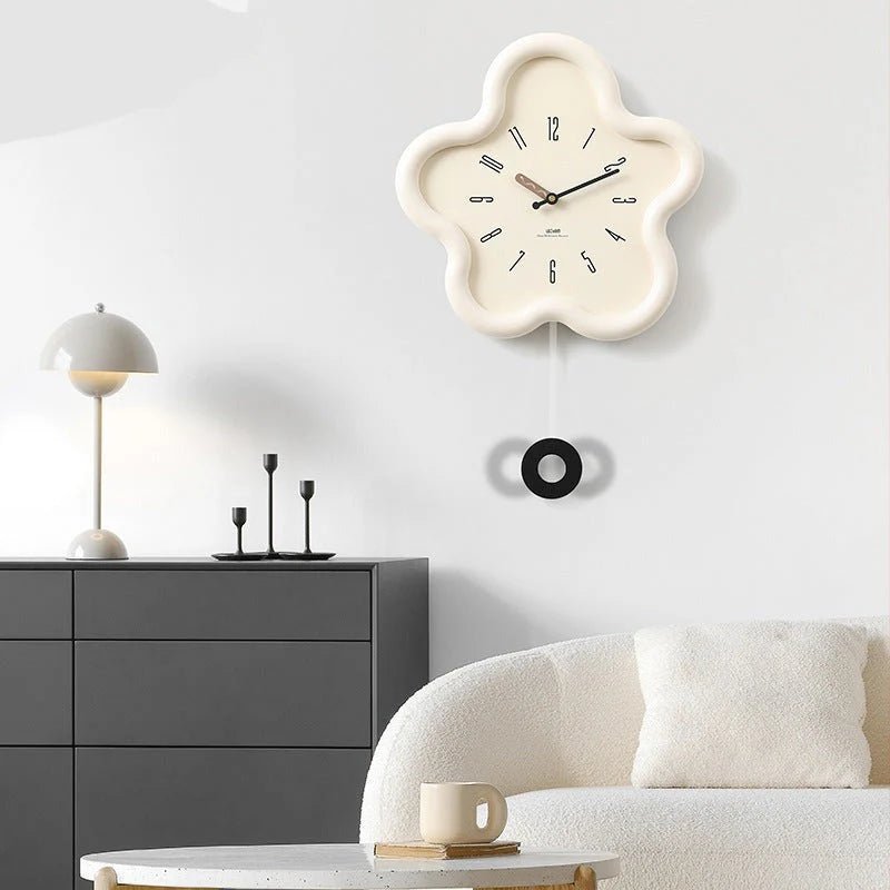 PetalGlow 39cm Silent 3D Flower Pendulum Wall Clock