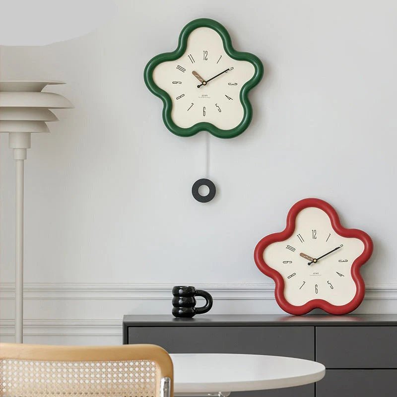 Horloge murale à pendule PetalGlow avec fleur 3D silencieuse de 39 cm