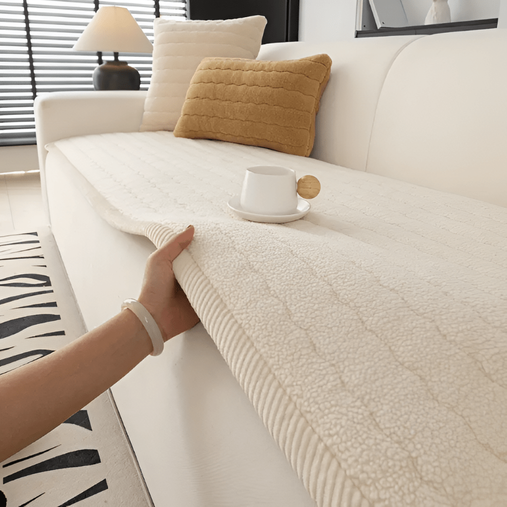 PetEase Soft Plush Sofa Cover — Non-Slip Couch Protector