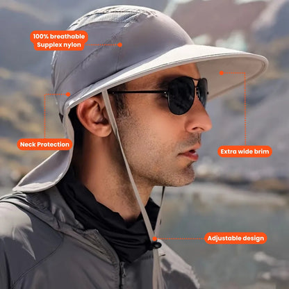 Ultimate Sun Shield Hat with Neck Coverage – Wide Brim Design | ribuella