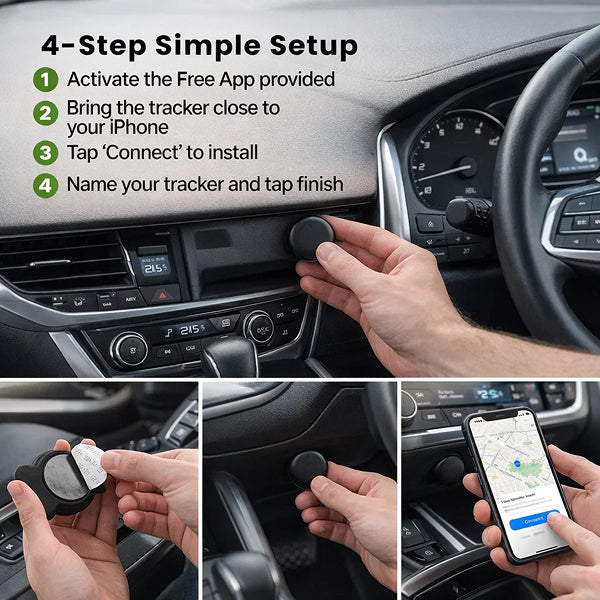 GPS-Fahrzeugsicherheitstracker mit 24/7-Echtzeitüberwachung, kompatibel mit Android und iOS