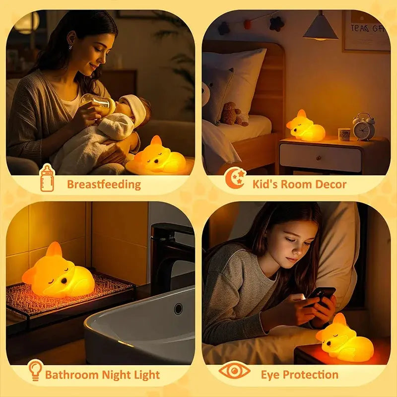 Silicone Night Light with Rechargeable Battery for Kids | ribuella