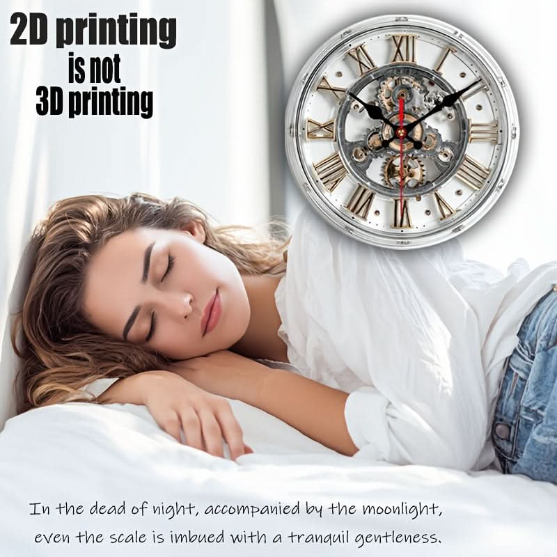 Retro 2D Wall Clock with Roman Numerals - Mechanical Design | ribuella