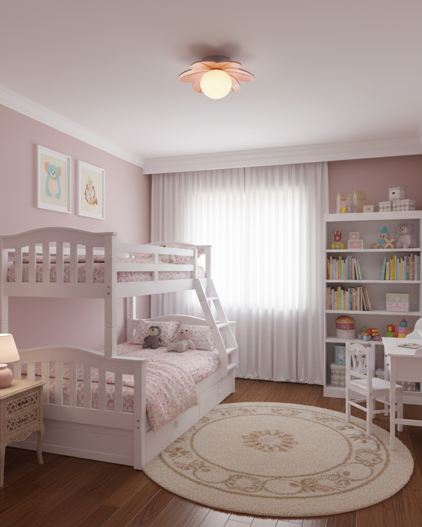 Petal Design Ceiling Light - Frosted Central Globe, Warm Diffused Glow
