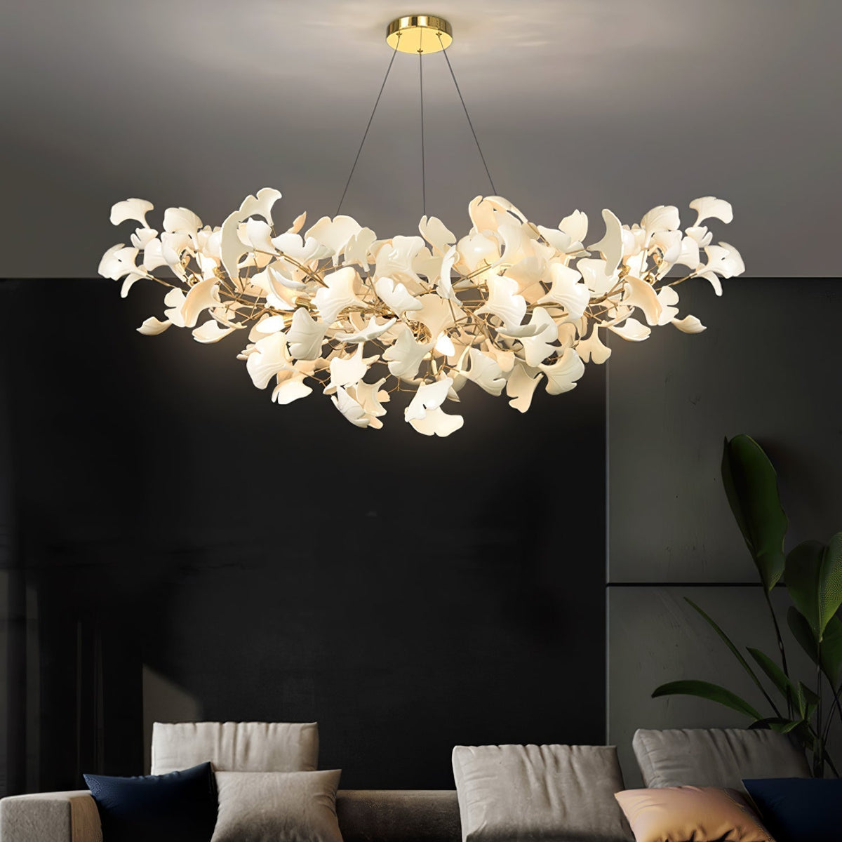 Metr Luxury Ceramics U-Arc Sculptural Chandelier, Modern Design