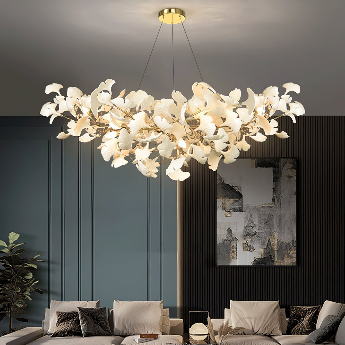 Metr Luxury Ceramics U-Arc Sculptural Chandelier, Modern Design