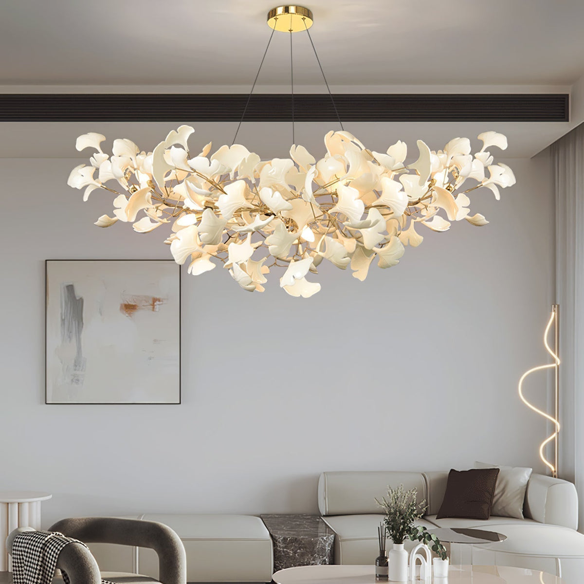 Metr Luxury Ceramics U-Arc Sculptural Chandelier, Modern Design