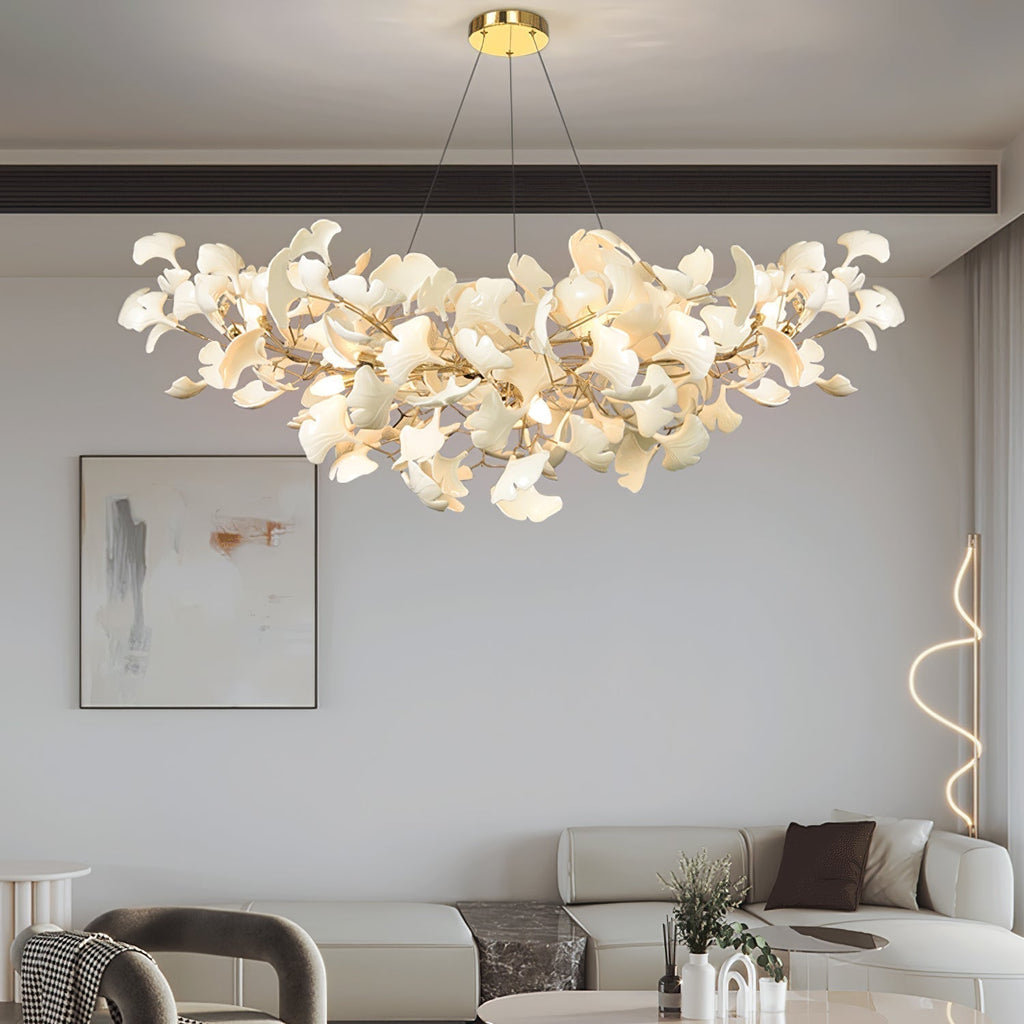 Metr lyxig skulptural ljuskrona i keramik med U-båge, modern design