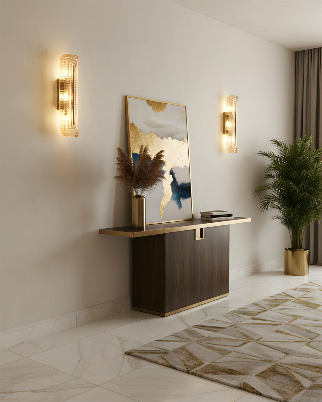 Geometric Wall Lights — Sculpted Silhouette Crystalline Glow