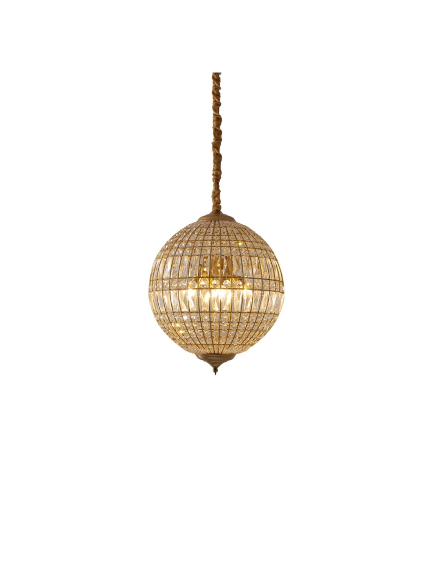 Antique Brass French Chandelier Warm Ambient Crystal Globe