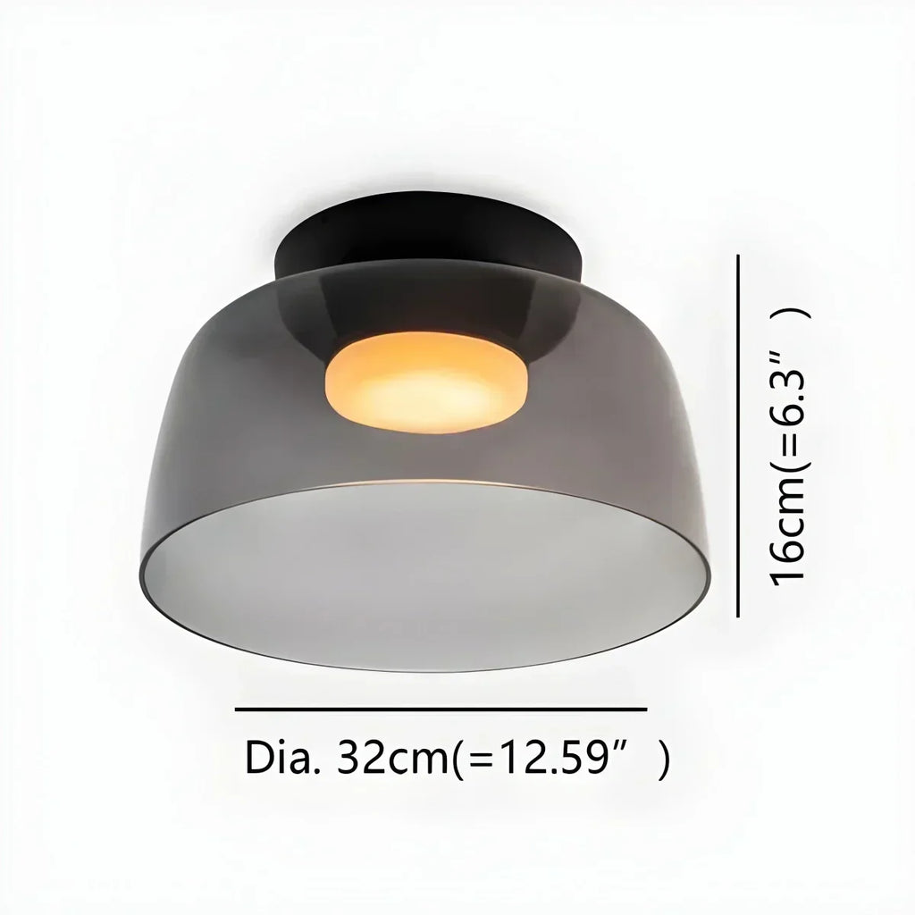 Taklampe i farget glass til soverommet med beroligende, diffust lys