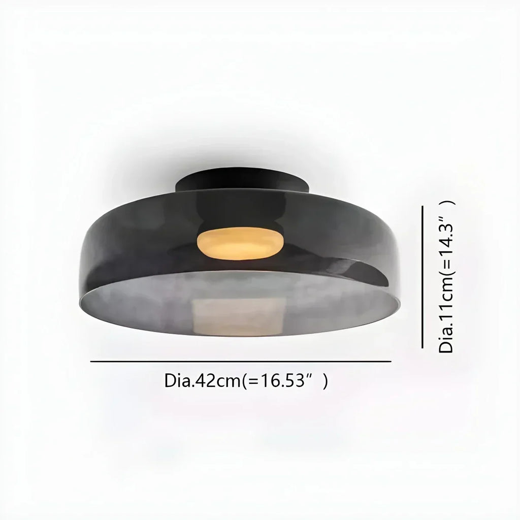 Taklampe i farget glass til soverommet med beroligende, diffust lys