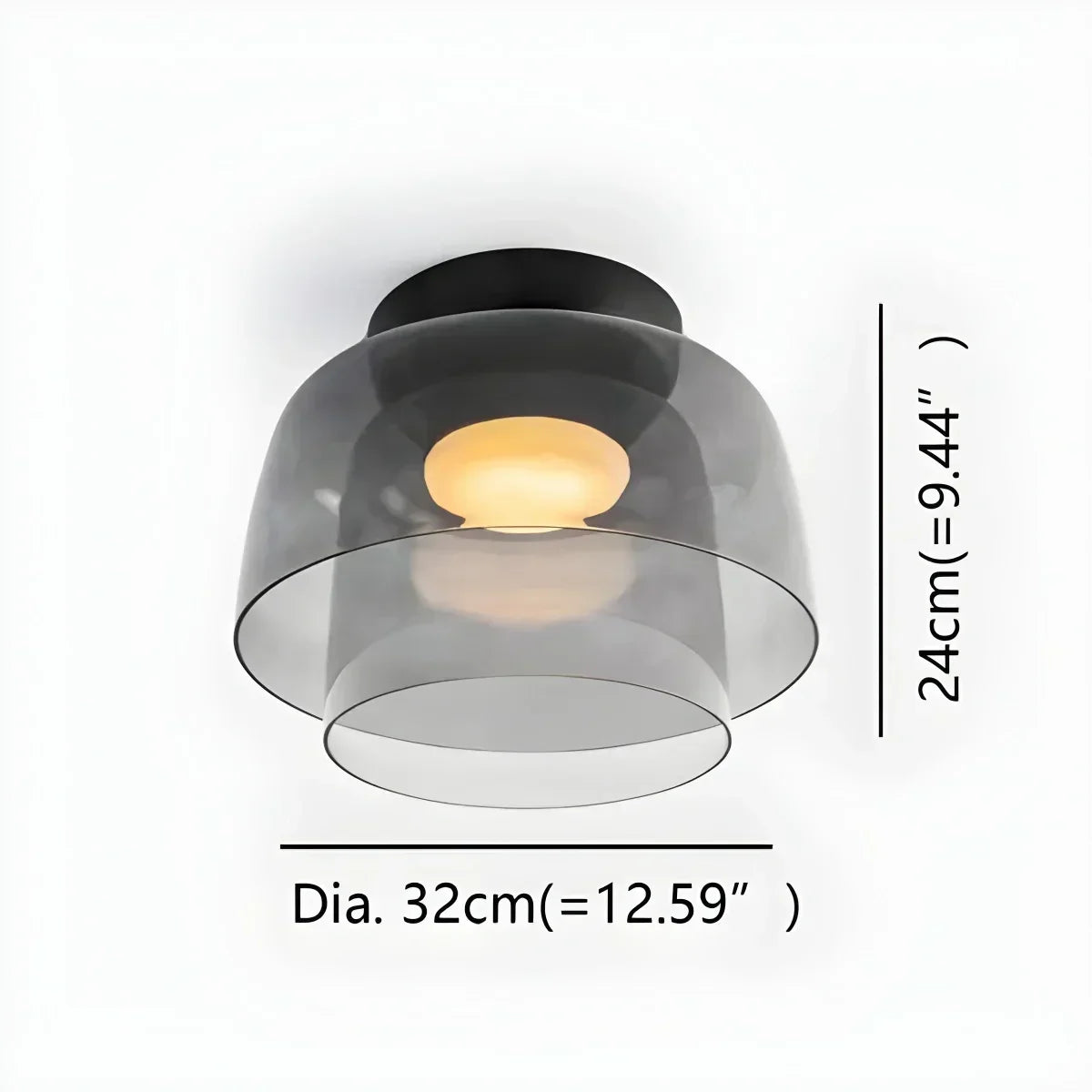 Taklampe i farget glass til soverommet med beroligende, diffust lys