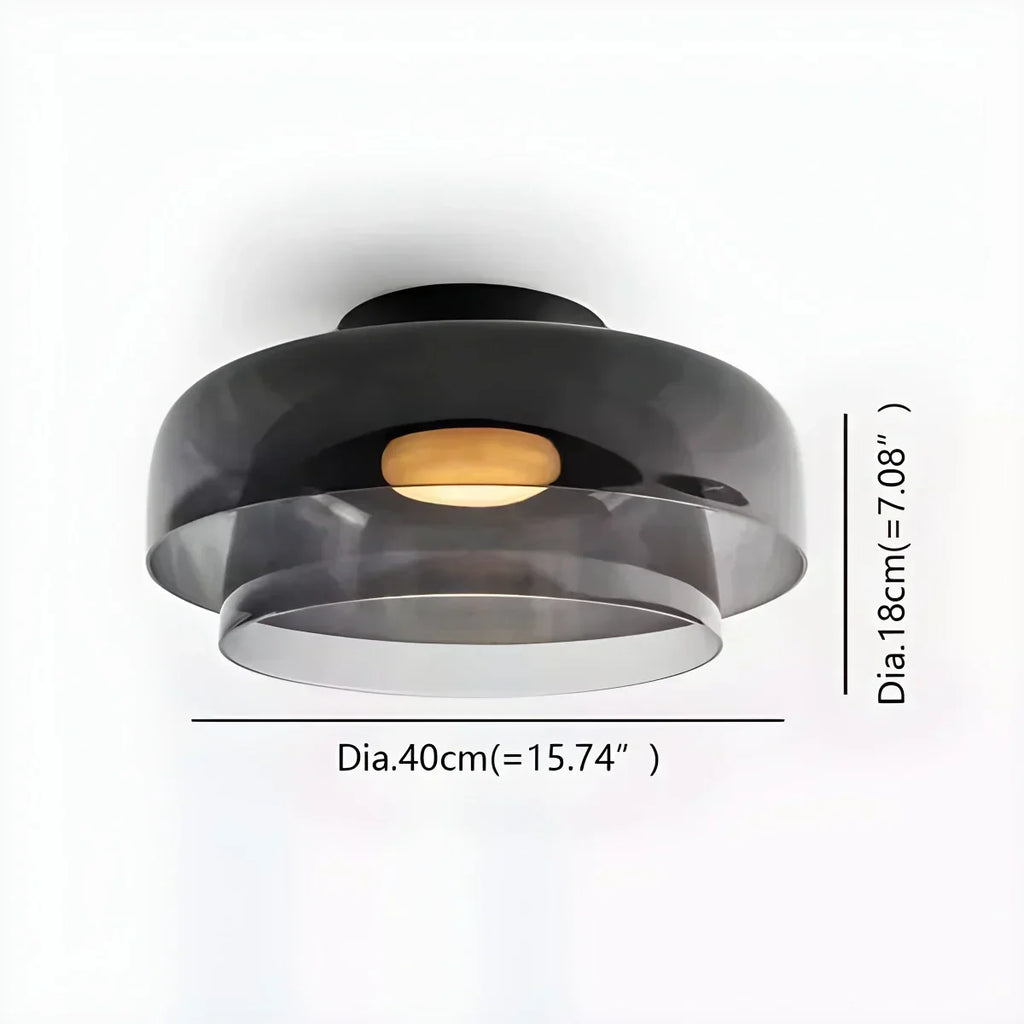Taklampe i farget glass til soverommet med beroligende, diffust lys
