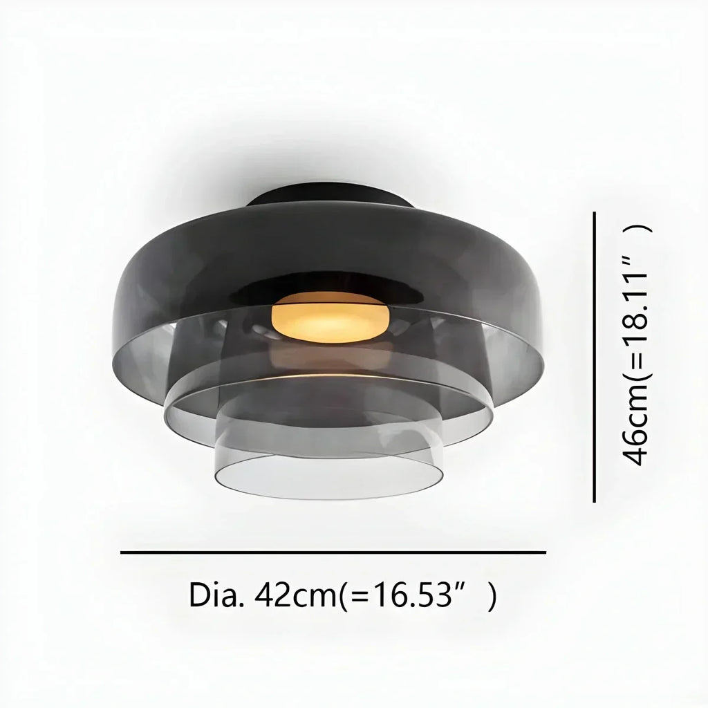Taklampe i farget glass til soverommet med beroligende, diffust lys