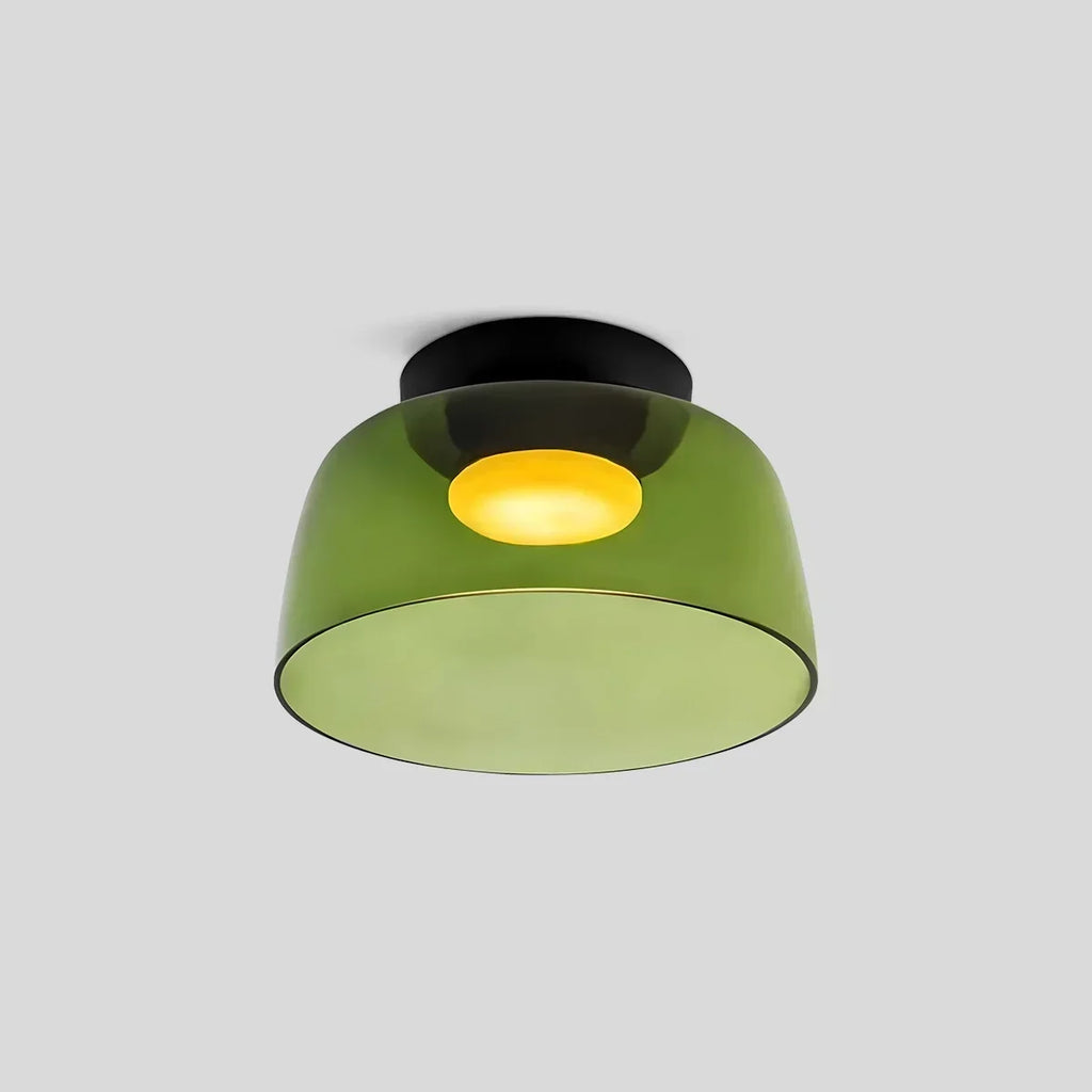 Taklampe i farget glass til soverommet med beroligende, diffust lys