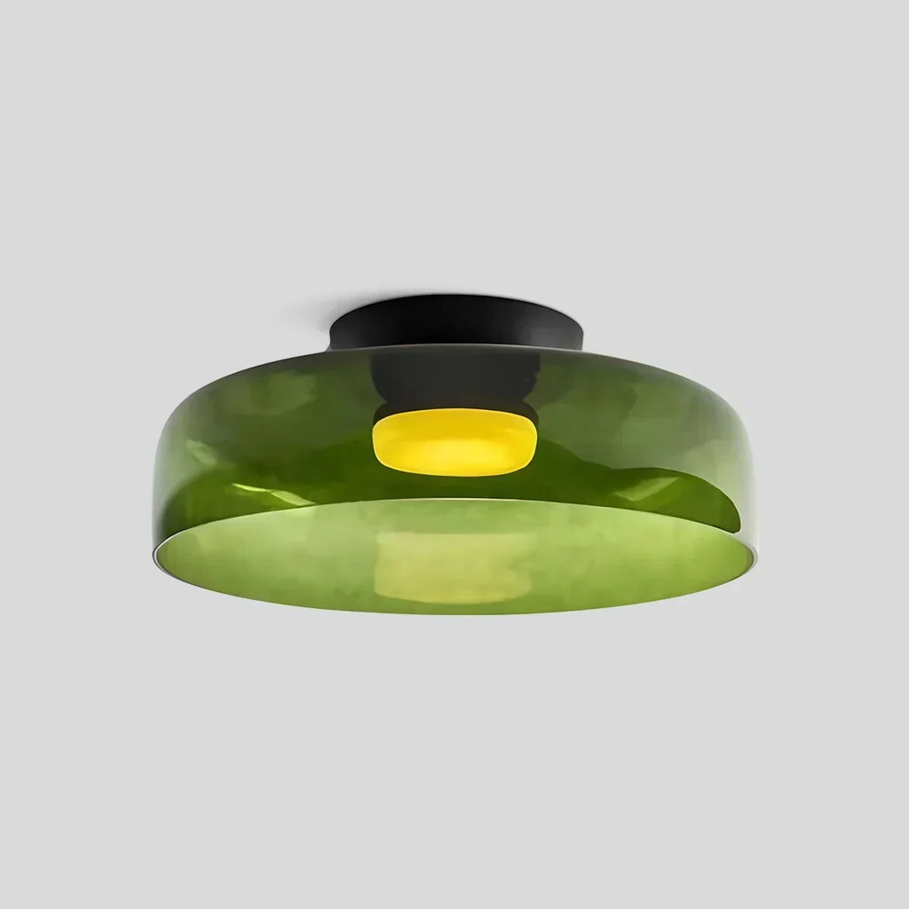 Taklampe i farget glass til soverommet med beroligende, diffust lys