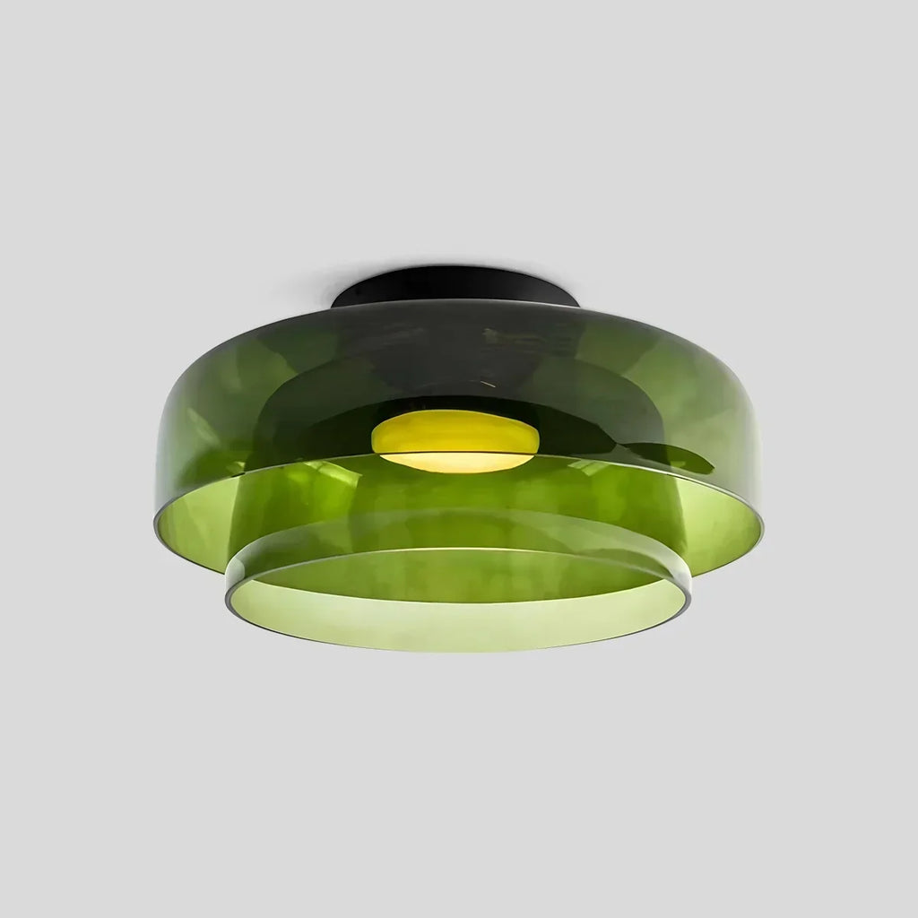 Taklampe i farget glass til soverommet med beroligende, diffust lys