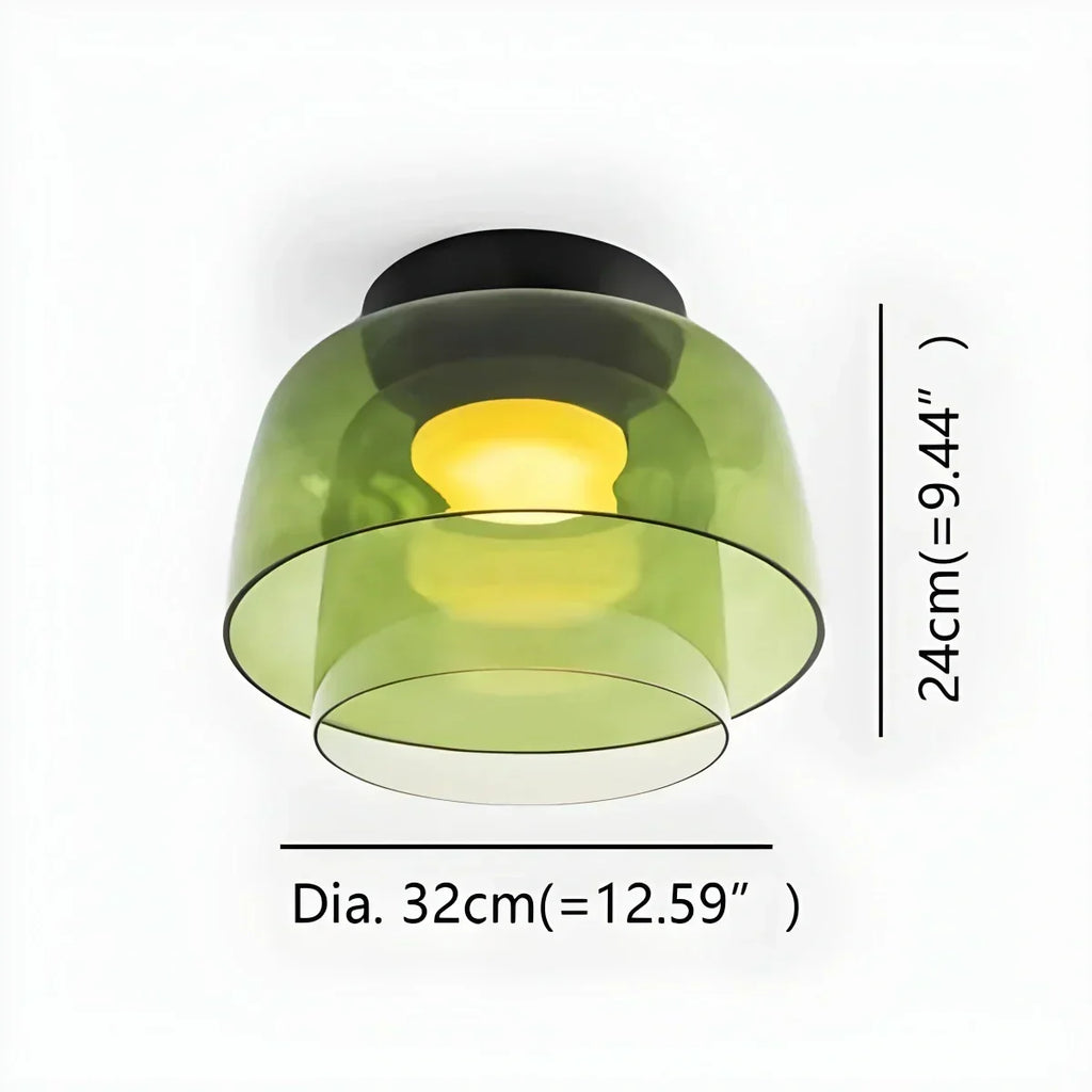 Taklampe i farget glass til soverommet med beroligende, diffust lys