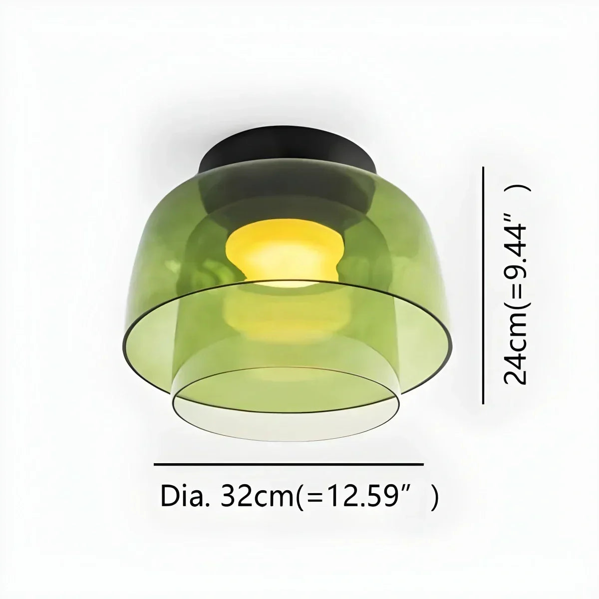 Taklampe i farget glass til soverommet med beroligende, diffust lys