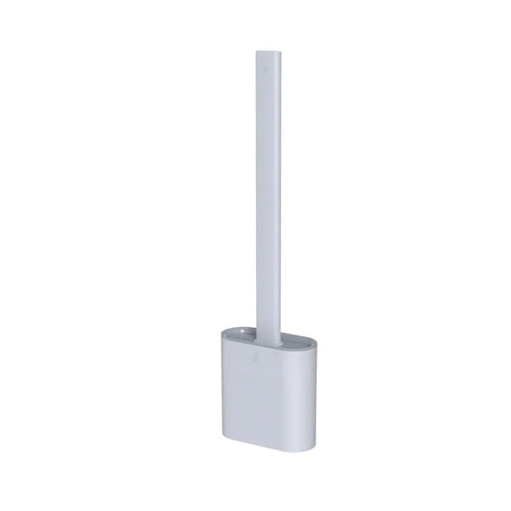 Conjunto de escova sanitária de silicone antiferrugem com suporte de parede antiderrapante