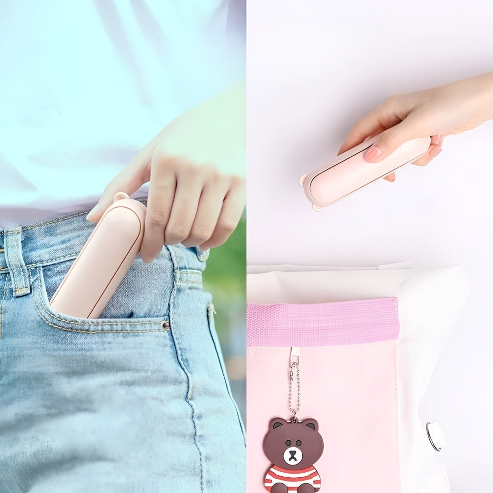 Kompakt handhållen fläkt med USB-uppladdning, hopfällbar fickdesign