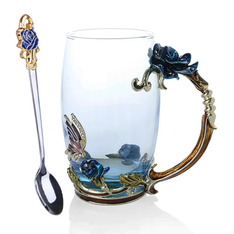 Transparent Coffee And Tea Mug Set Including Elegant Accessories