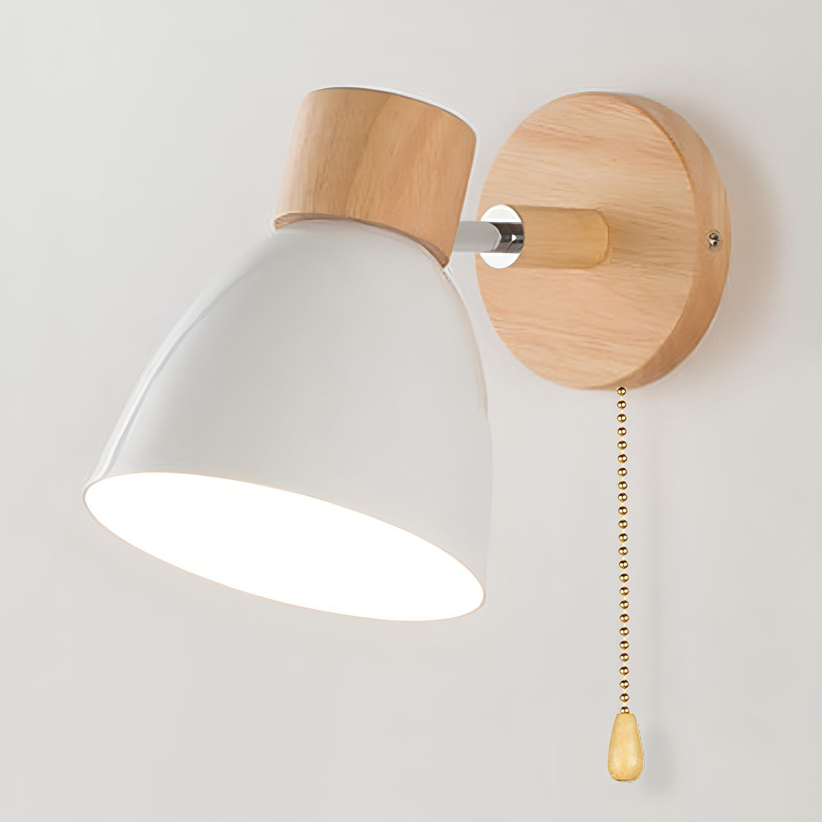 Applique murale scandinave minimaliste, format compact, simple interrupteur à tirette