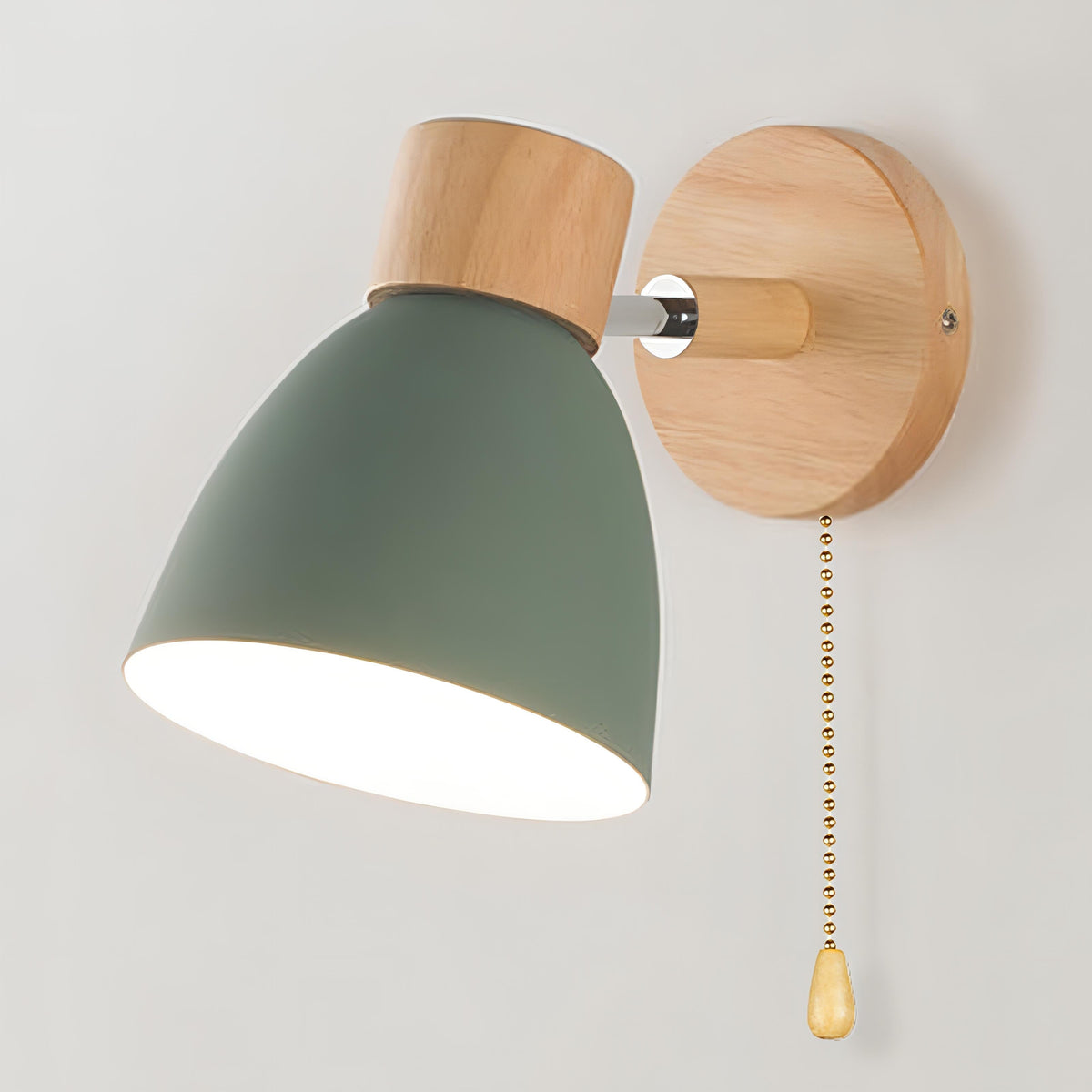 Applique murale scandinave minimaliste, format compact, simple interrupteur à tirette