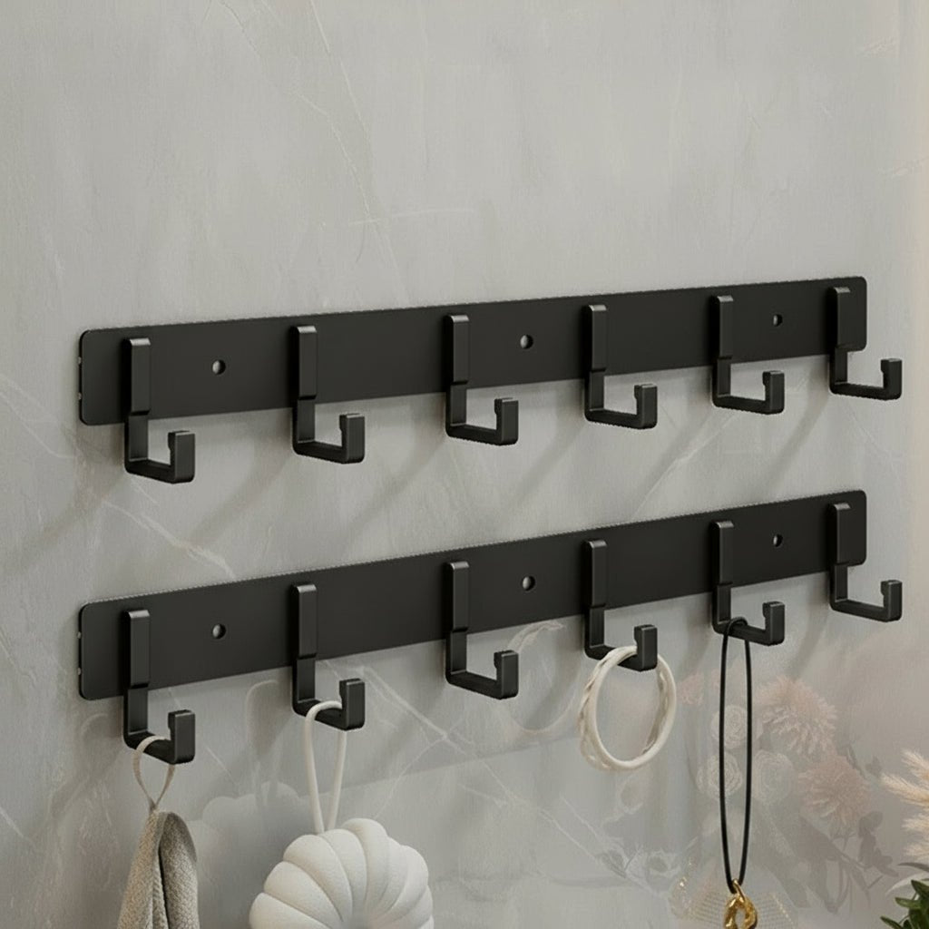 Heavy Duty Wall Coat Rack — Stable Black Hooks And Bracket