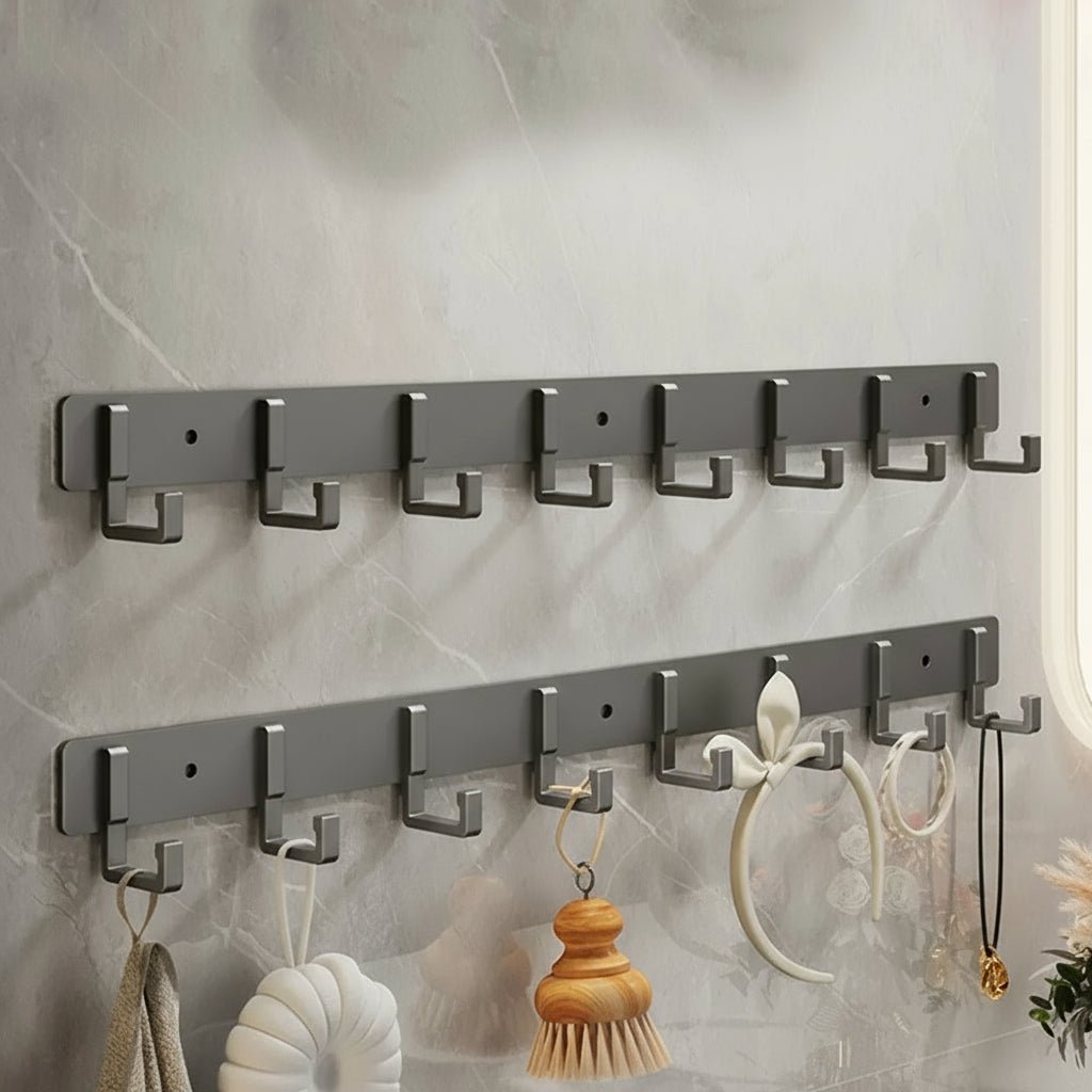 Heavy Duty Wall Coat Rack — Stable Black Hooks And Bracket