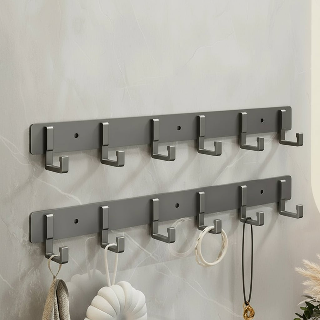 Heavy Duty Wall Coat Rack — Stable Black Hooks And Bracket