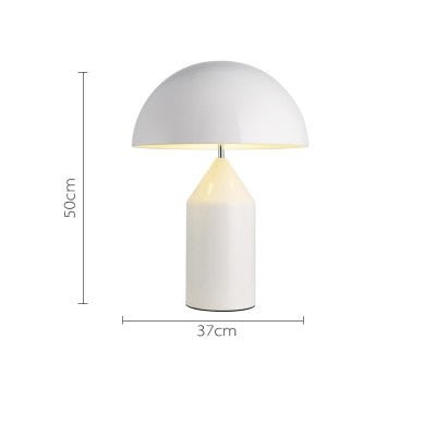 Aurex Nordic Mushroom Table Lamp, Sculptural Black White Gold Design