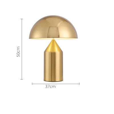 Lampada da tavolo a forma di fungo Aurex in stile nordico, design scultoreo nero, bianco e oro